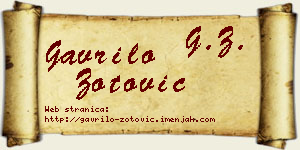 Gavrilo Zotović vizit kartica